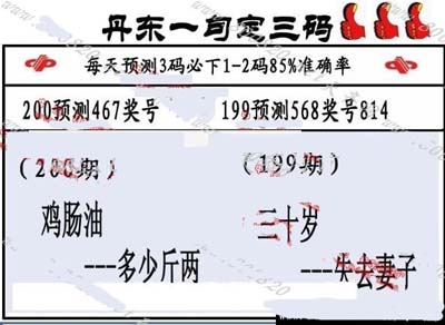3d200期:丹东一句定三码