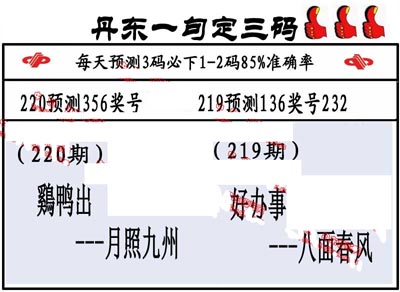 3d220期：丹东一句定三码