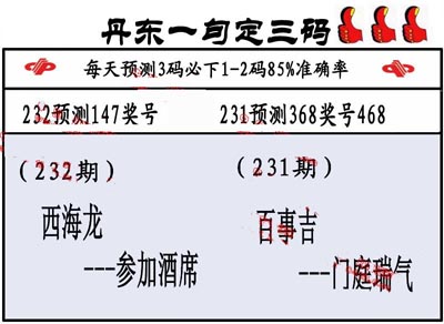 3d232期：丹东一句定三码