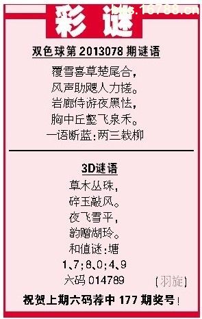 3d179期:公益时报诗谜